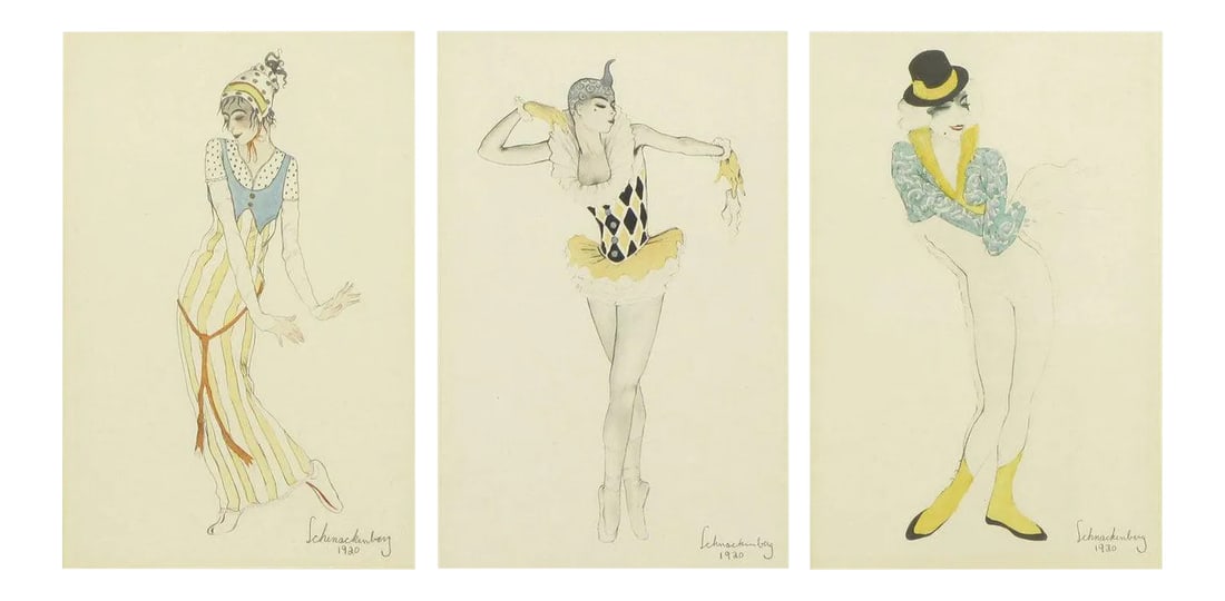 Set Three Walter Schnackenberg "Ballet Und Pantomime" Tinted Prints (1 of 10)
