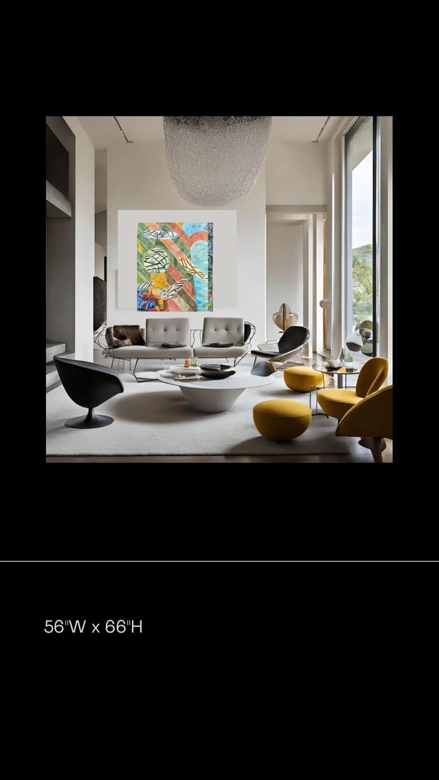 66"h Monumental XL Original Painting in Sky Blue Titled "Break Up" by Ronald D. Moody (Ron Moody) - 3