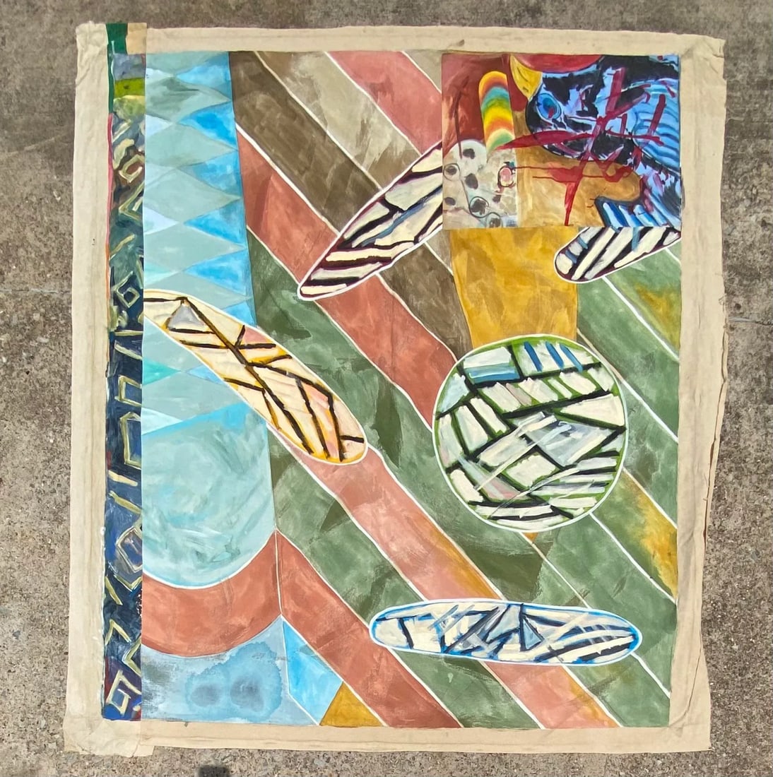 66"h Monumental XL Original Painting in Sky Blue Titled "Break Up" by Ronald D. Moody (Ron Moody) - 5
