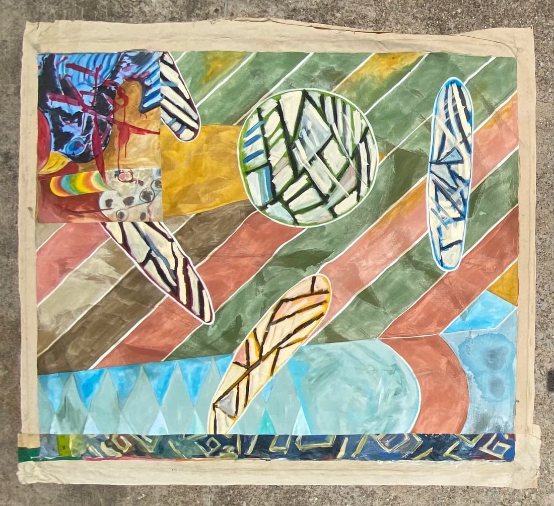 66"h Monumental XL Original Painting in Sky Blue Titled "Break Up" by Ronald D. Moody (Ron Moody) - 6