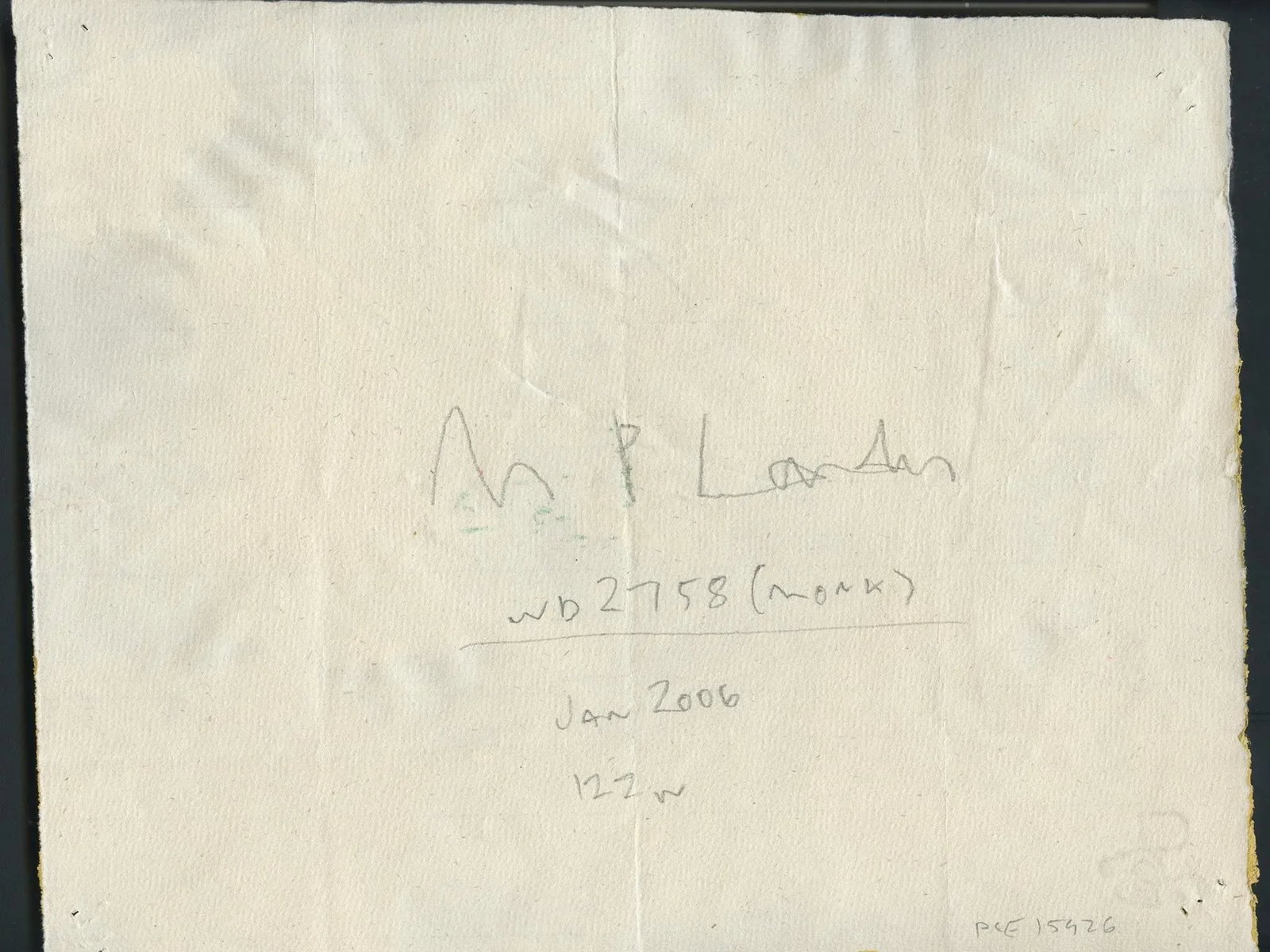 "Wd2758 (Mona)" Abstract Work on Paper by M. P. Landis - Warehouse Drawing Series - 7