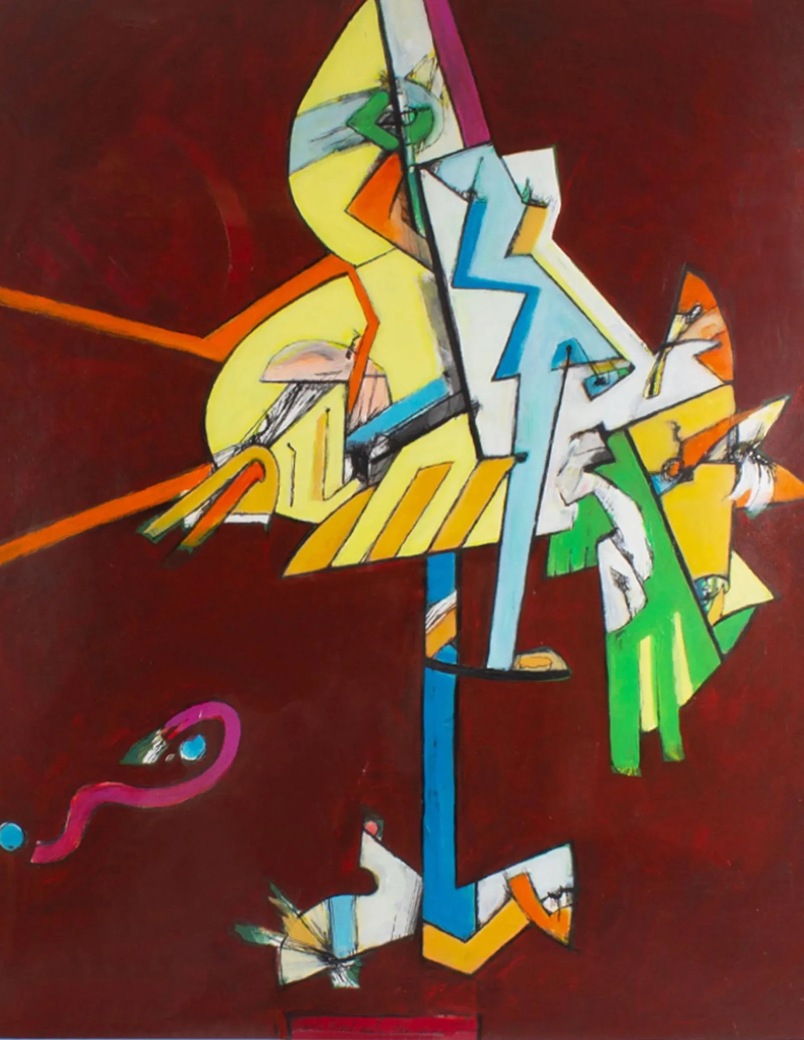 "Early Bird Gets the Worm" Abstract Mixed Media Painting by James L. Bruch - 2
