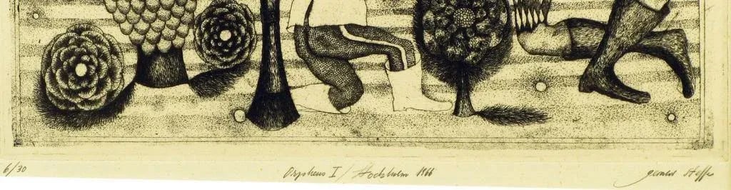 Surrealistic 1966 Etching by Gerald Steffe Entitled "Orpheus I" - 4