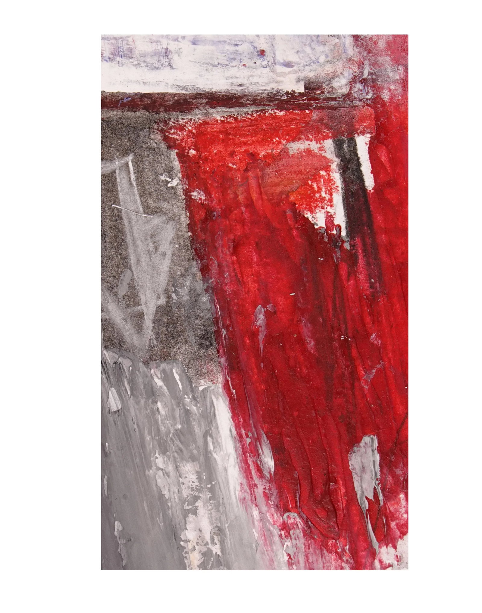 Vague. 28 White Framed One of a Kind Abstract Vibrant Red Painting - 3