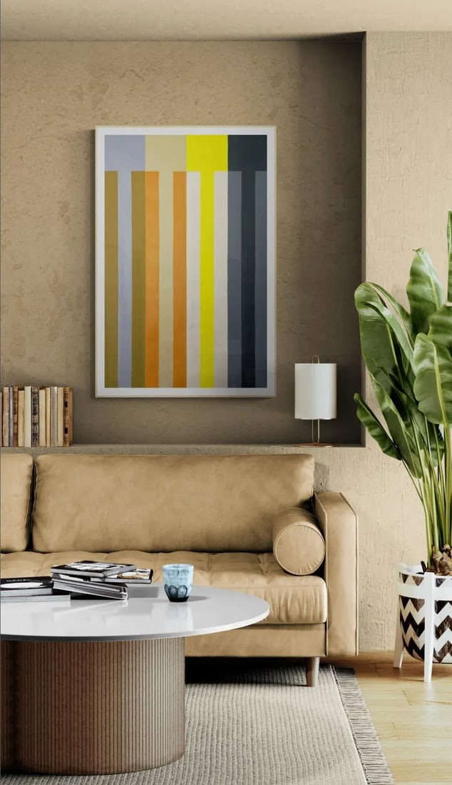 Painting With Stripes in Warm Colors - 4