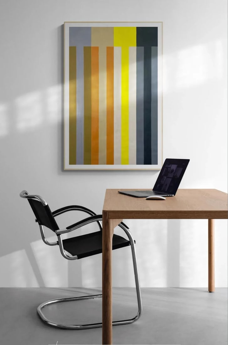 Painting With Stripes in Warm Colors - 5