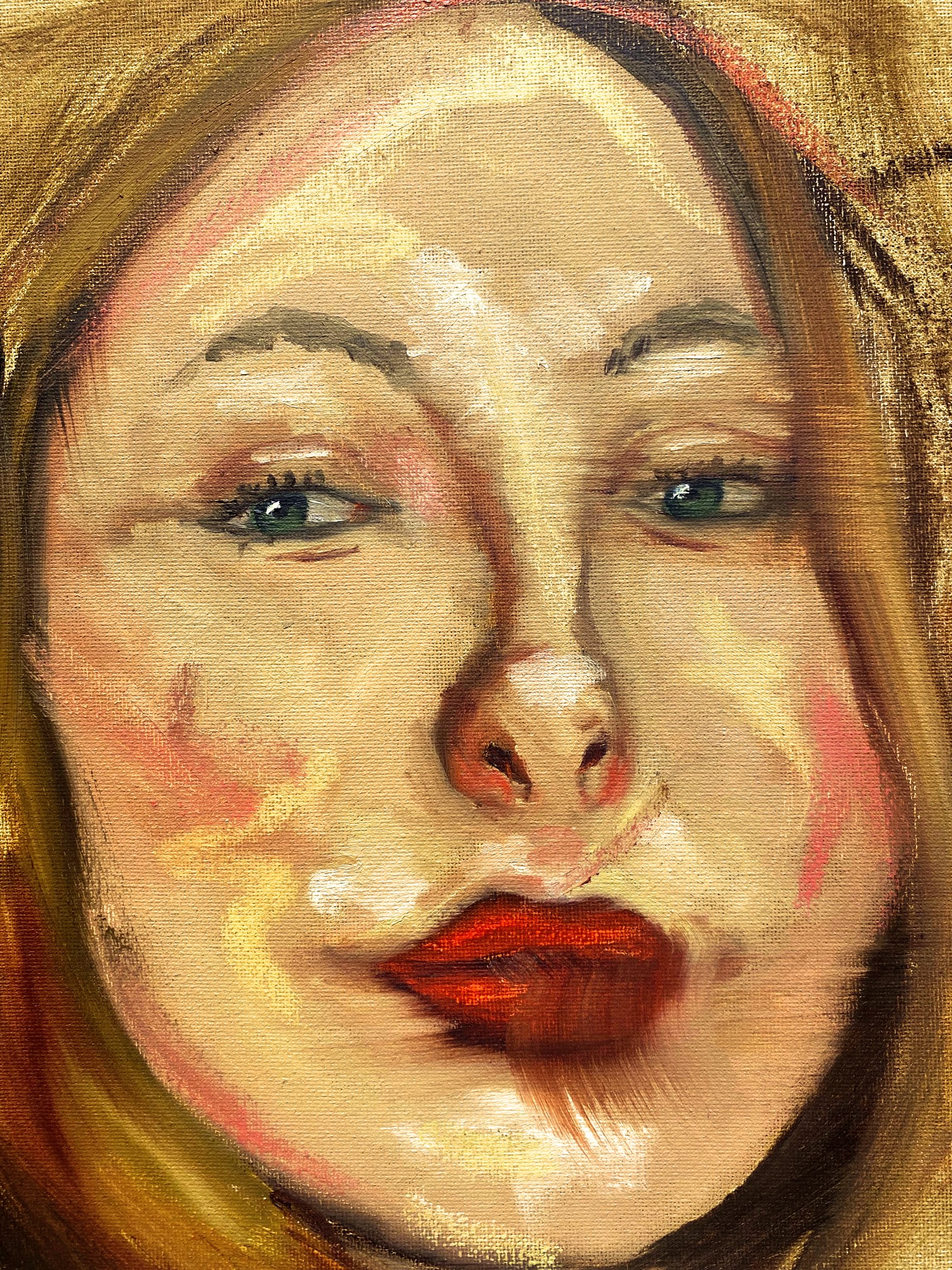 Portrait of Woman Expressive Original Oil Painting - 3