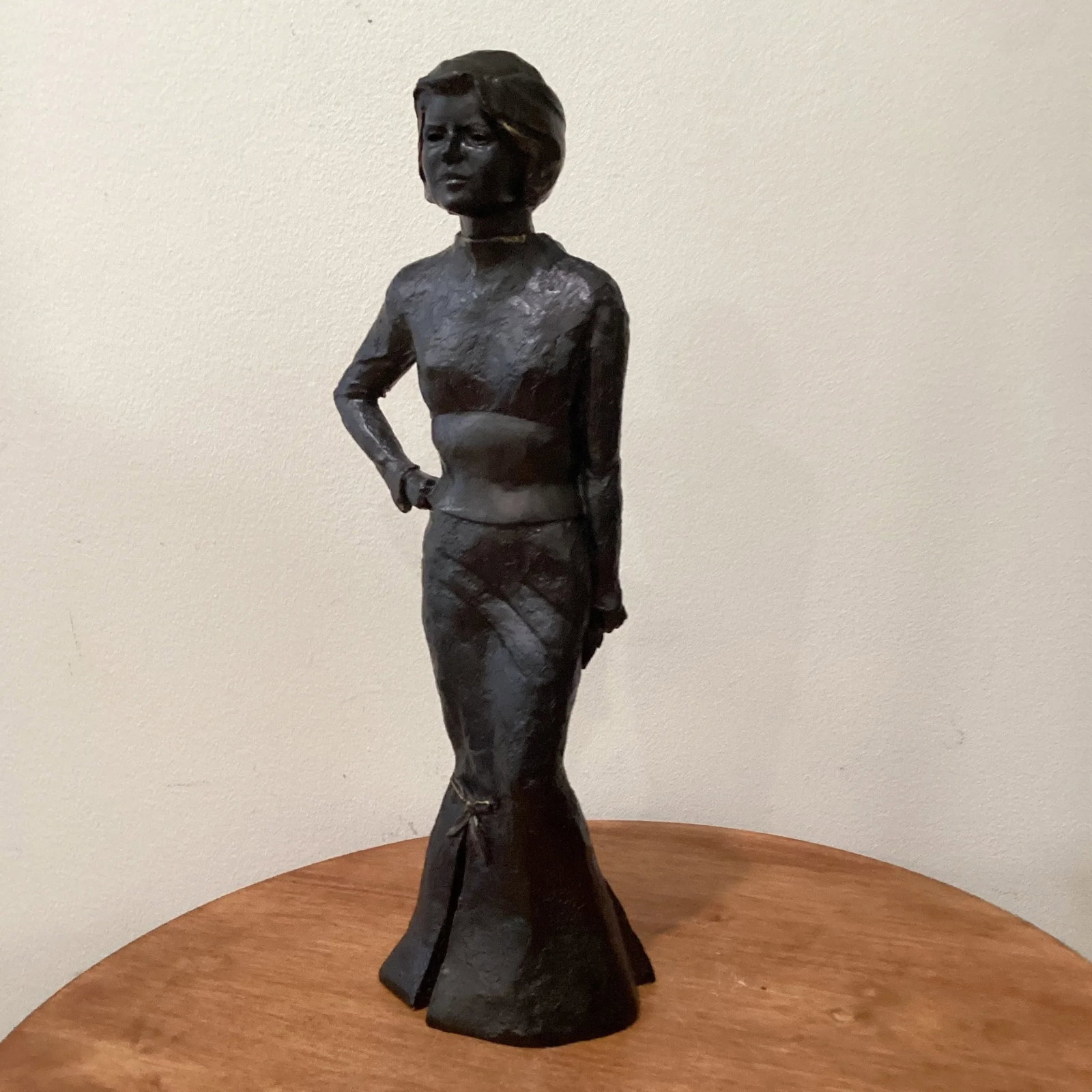 Late 20th Century Metal Art Fashionable Women Sculpture " the Parisian Lady " by Nancy Tapp Circa 19 - 12