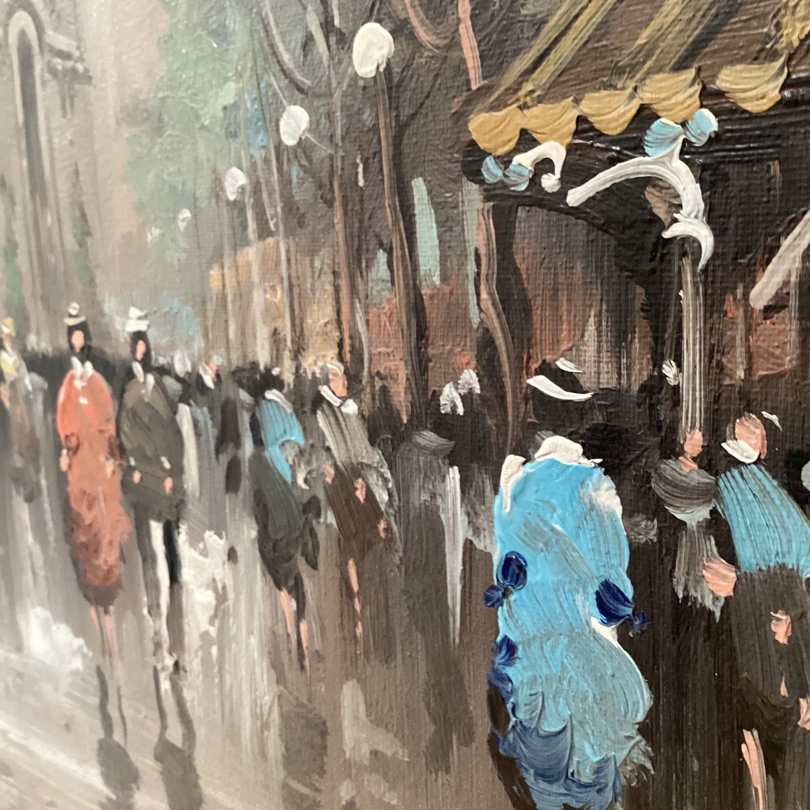 Mid 20th Century "Parisian Street Scene Arc De Triomphe" Post-Impressionist Oil Painting on Canvas, - 10