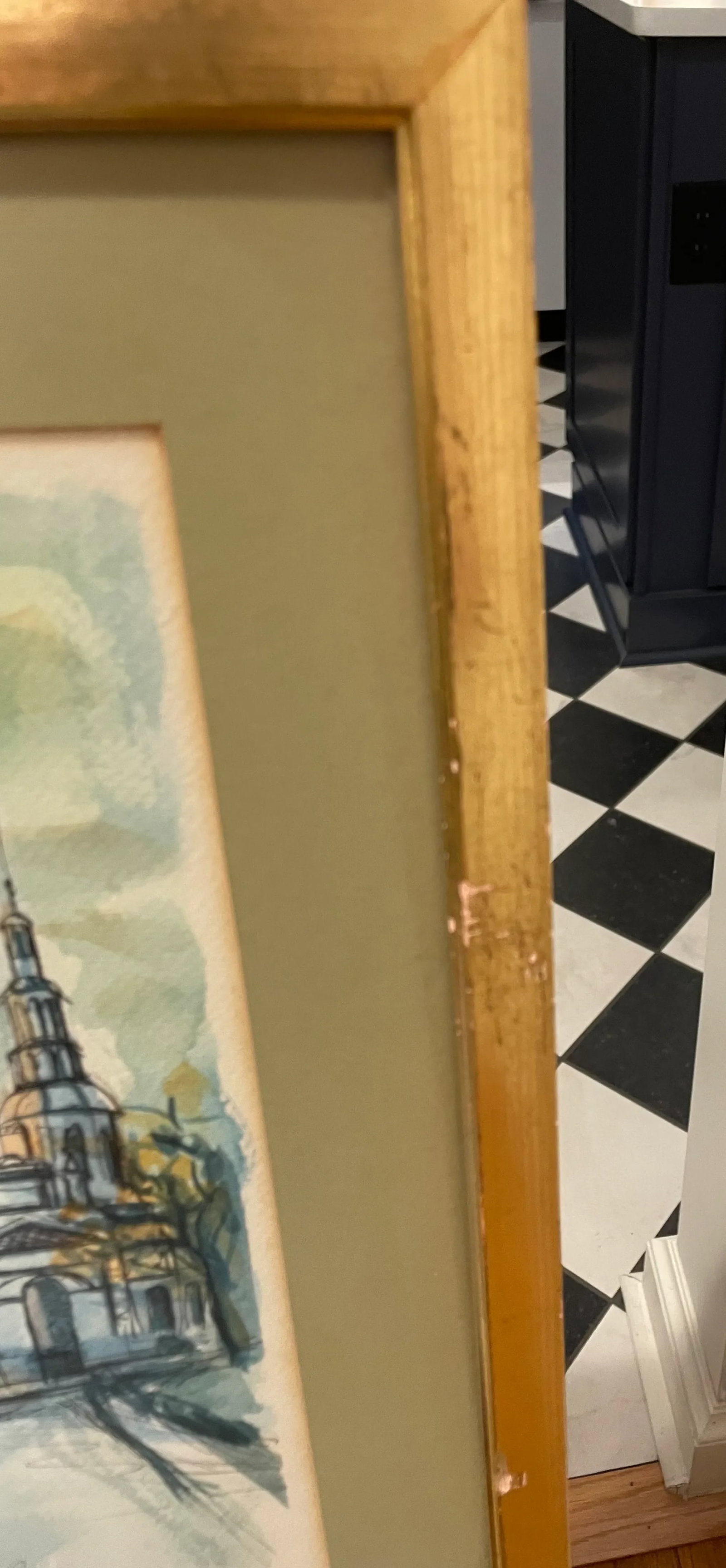 1960s Mid-Century Watercolor Cityscapes, Original & Signed by Artist; In Matching Frames - Set of 2 - 10