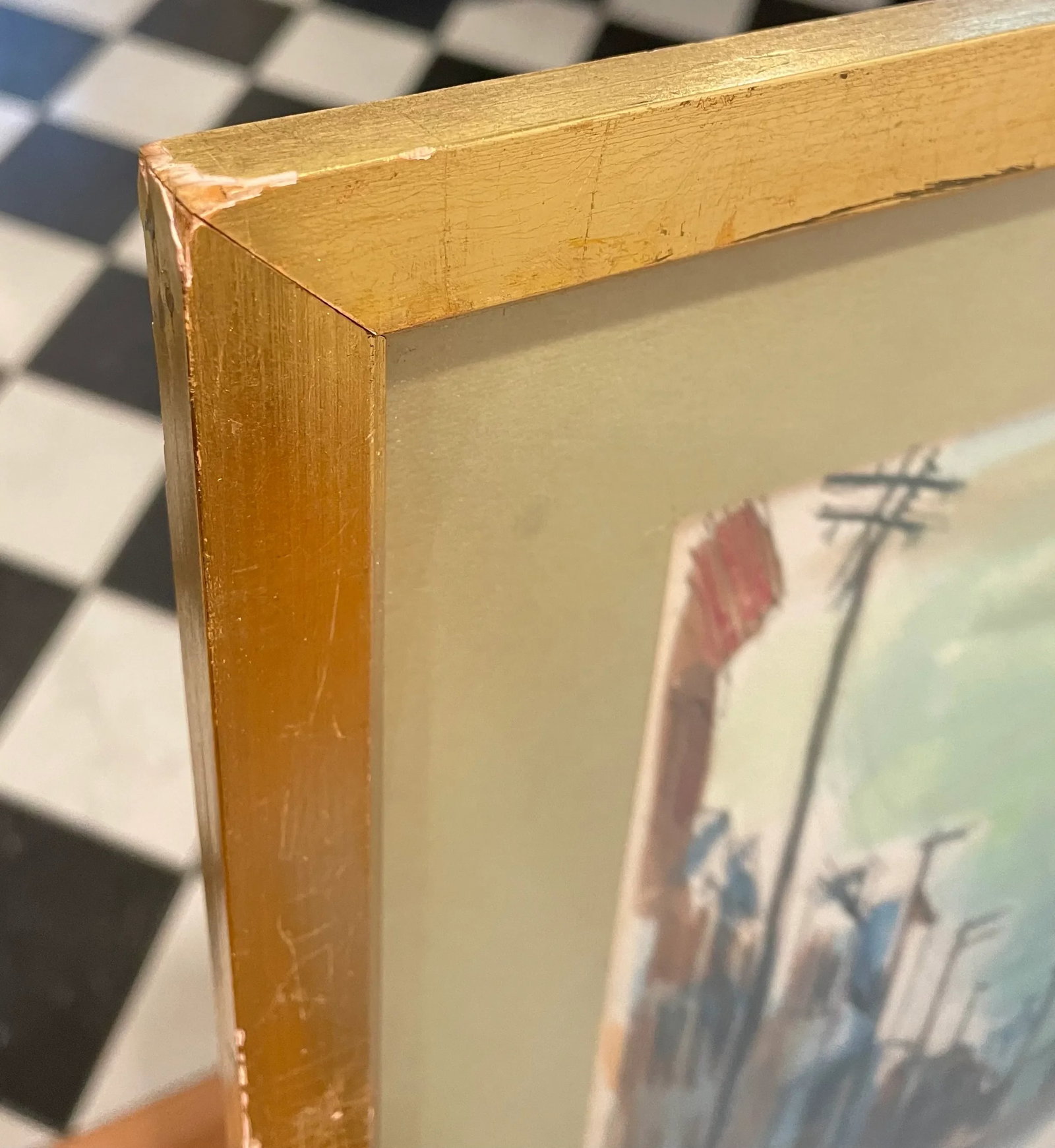 1960s Mid-Century Watercolor Cityscapes, Original & Signed by Artist; In Matching Frames - Set of 2 - 8