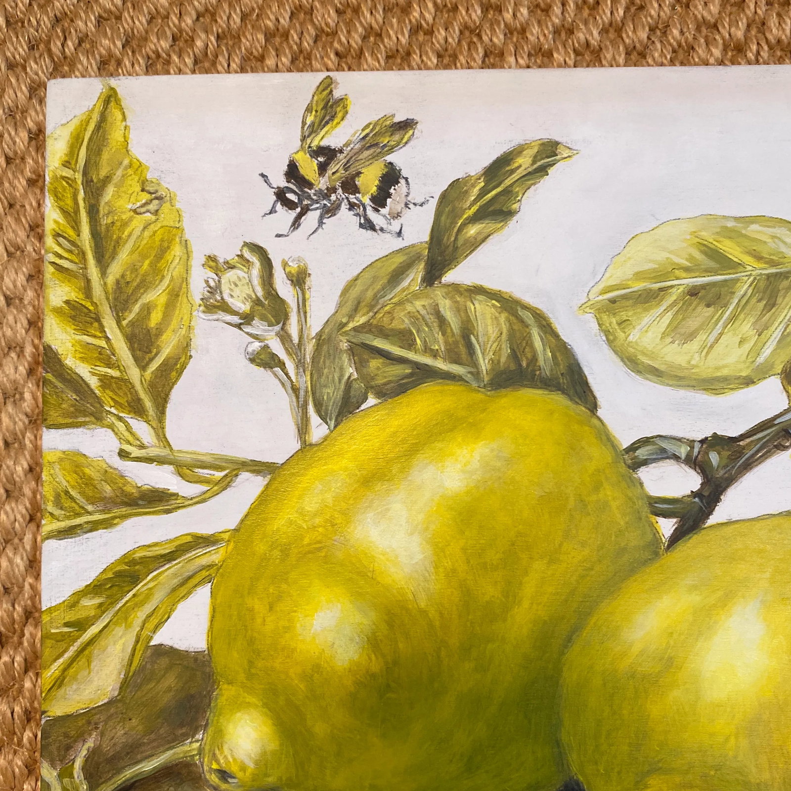Renaissance Lemon Painting, Acrylic on Wood by Jill Pavlas - 2