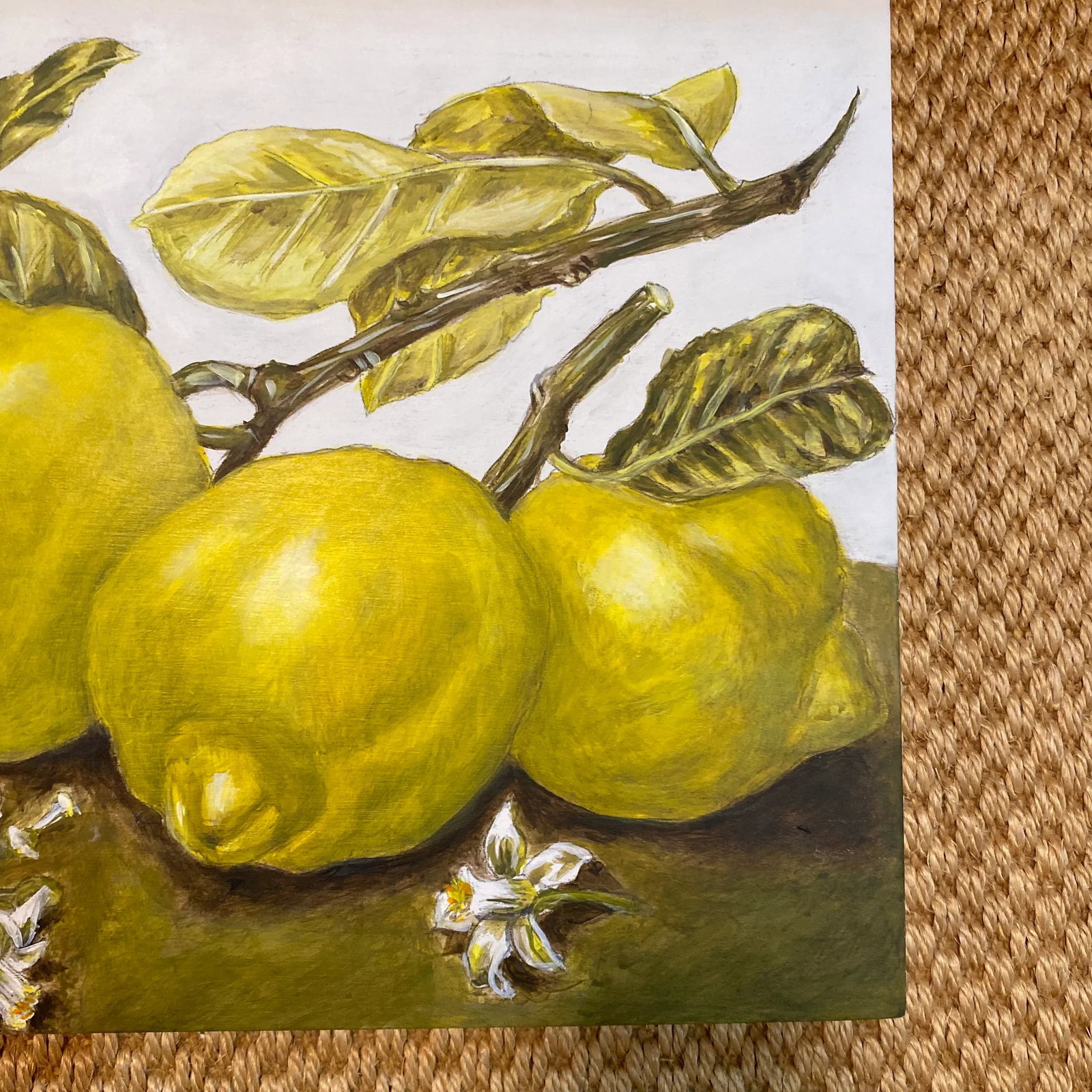 Renaissance Lemon Painting, Acrylic on Wood by Jill Pavlas - 3