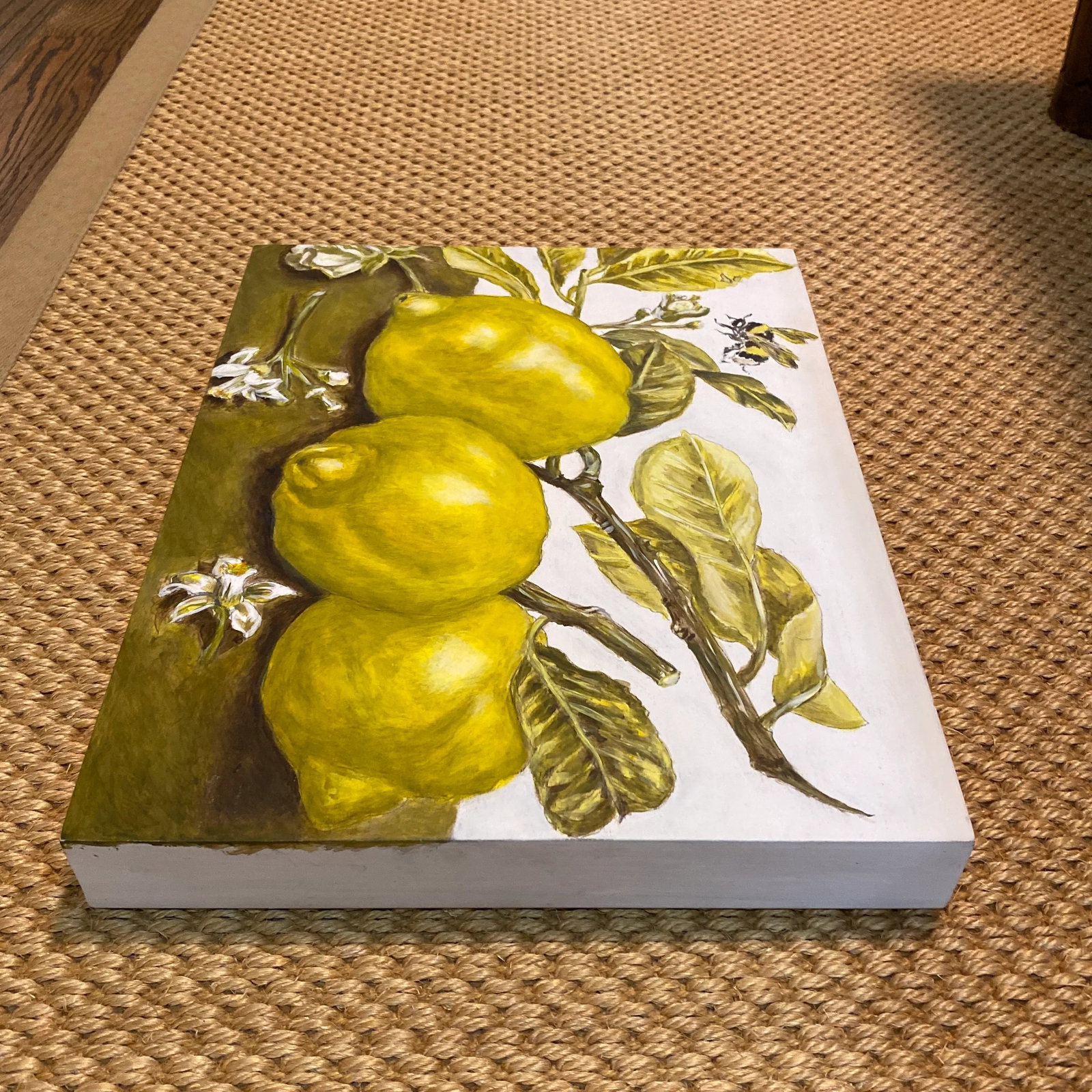 Renaissance Lemon Painting, Acrylic on Wood by Jill Pavlas - 4