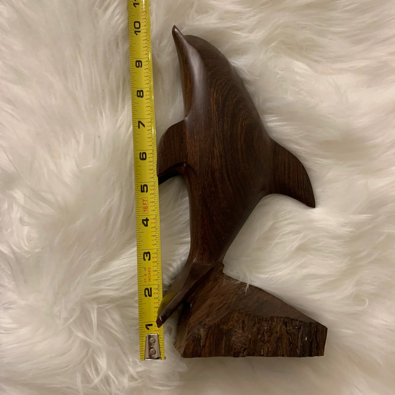 Vintage Ironwood Sculpture of a Dolphin - 7