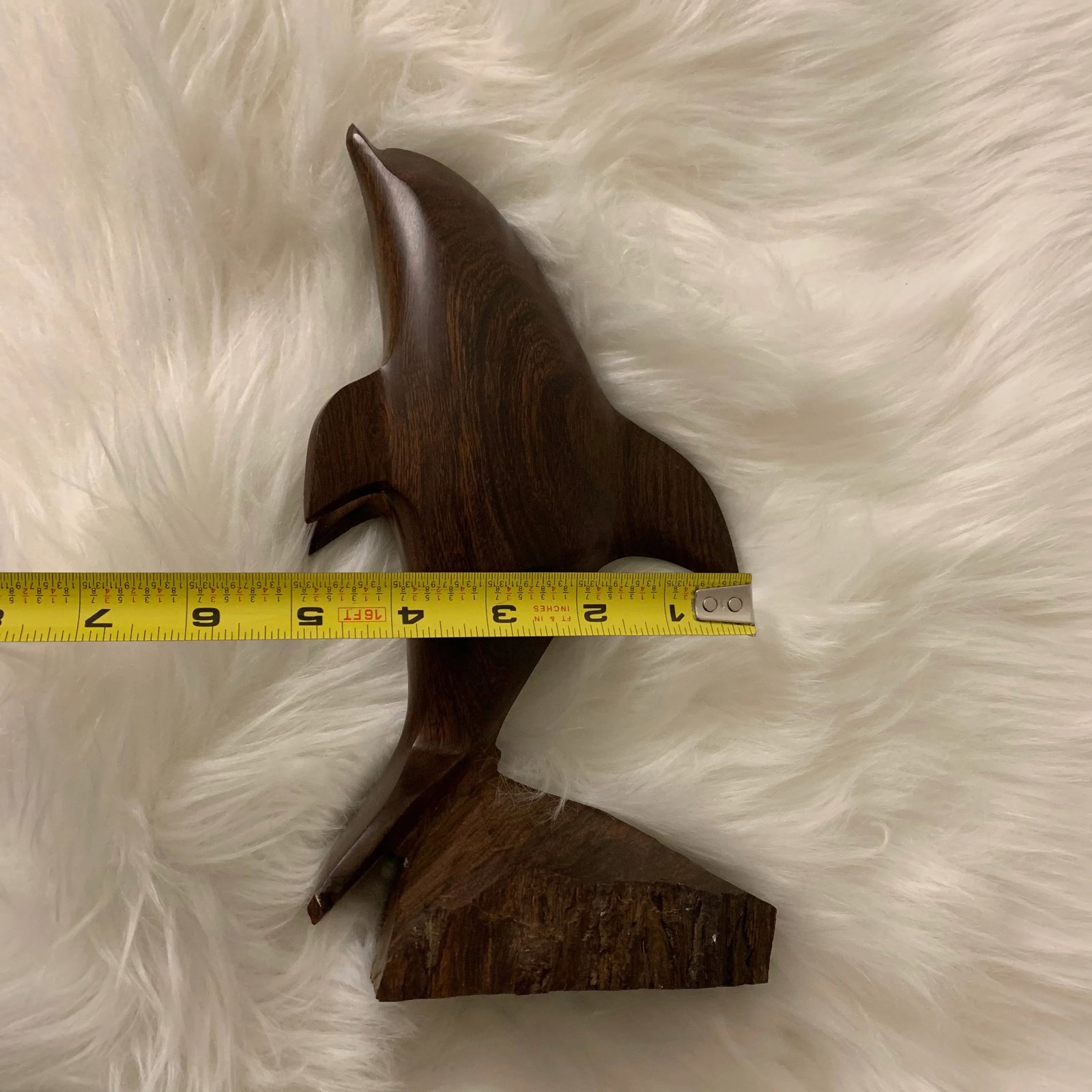 Vintage Ironwood Sculpture of a Dolphin - 8