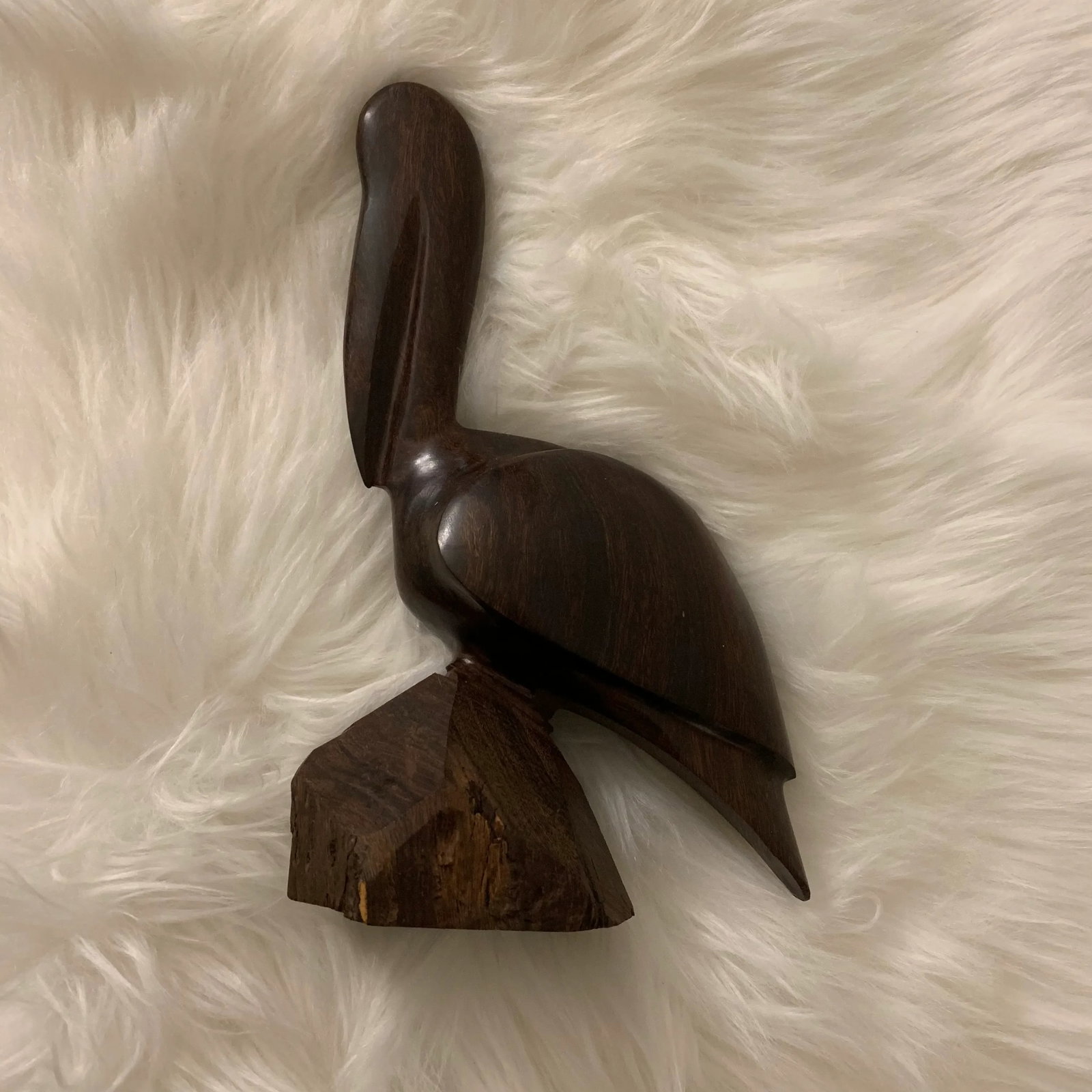 Vintage Ironwood Sculpture of a Crane - 4