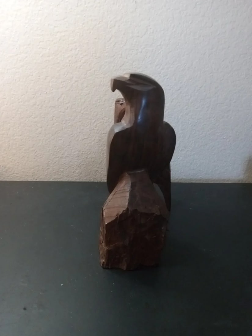 1970s Exquisite Rare Pair of Hand Carved Ironwood Eagle Sculptures. - 6