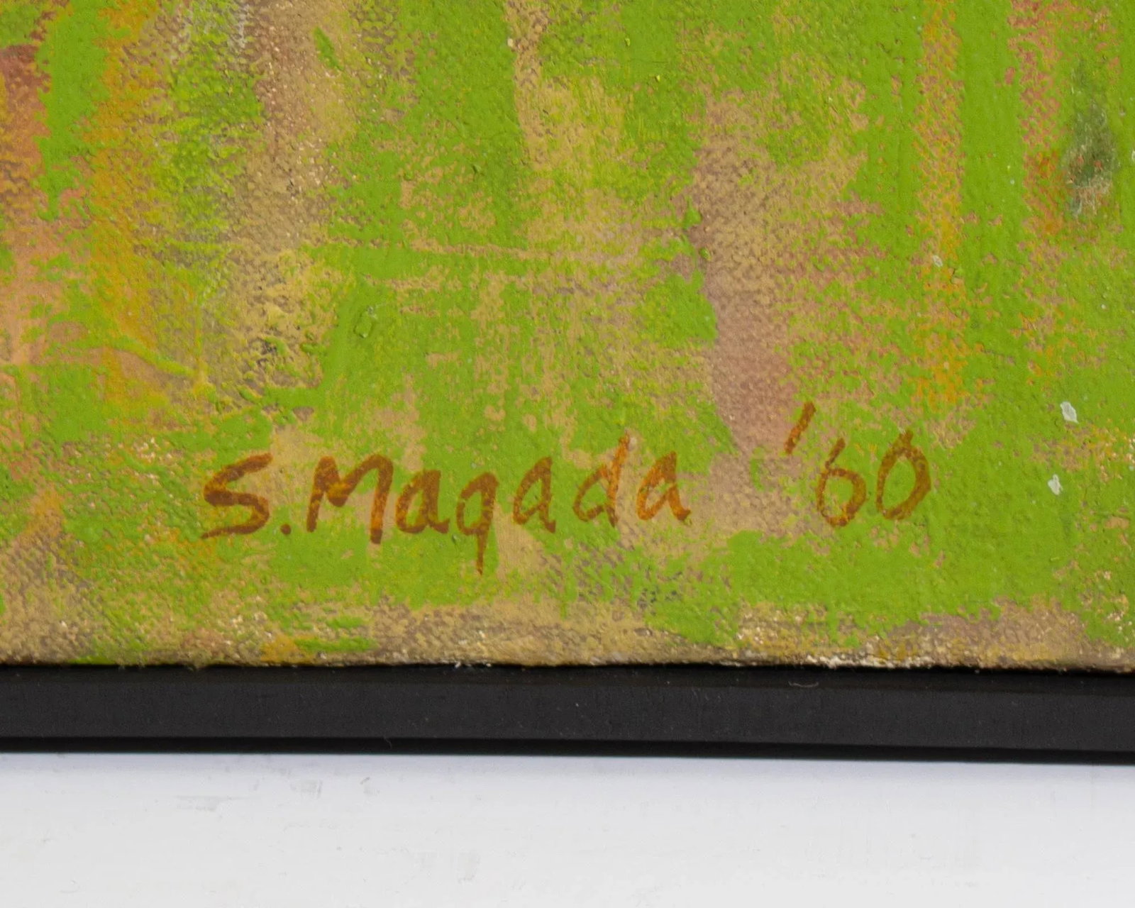 1960 "Encounter" Abstract Oil on Canvas Painting by Stephen Magada - 7