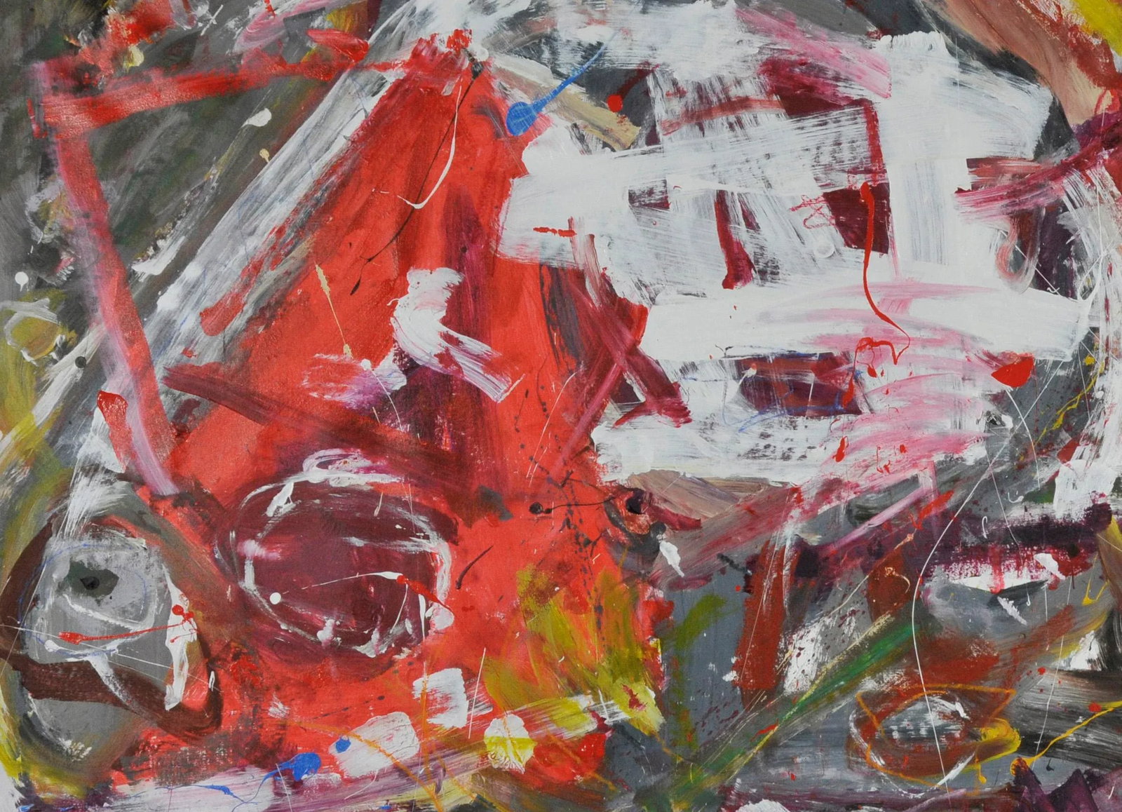Robbie Kemper "White Curve and Some Other Colors, Too" Unstretched Abstract Painting - 5