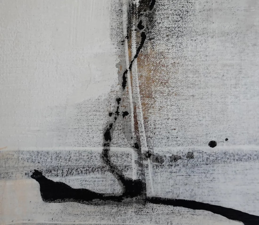 Matrix. XIX Framed Abstract Surreal White Figure Painting - 4