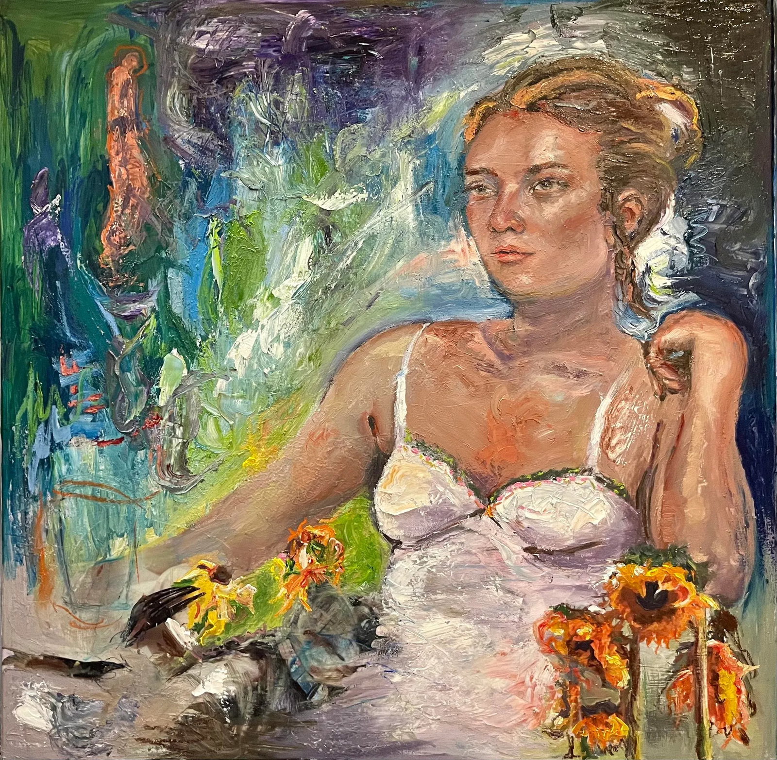 "Missing You", Large Art, Original Oil Paintings by Van Ness - 2