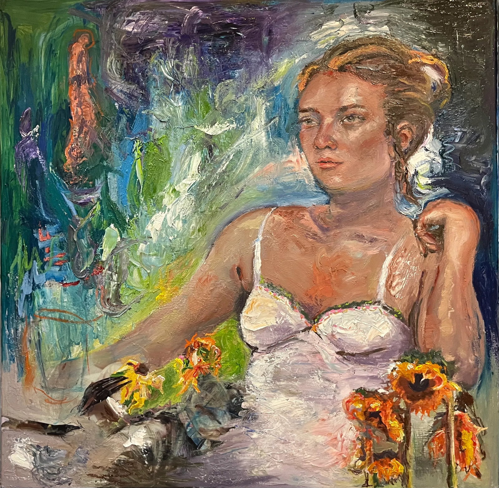 "Missing You", Large Art, Original Oil Paintings by Van Ness - 4