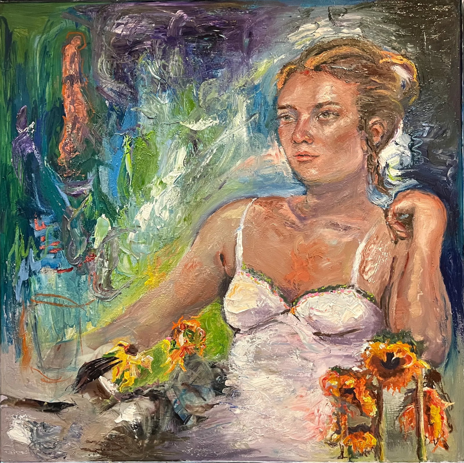 "Missing You", Large Art, Original Oil Paintings by Van Ness - 7