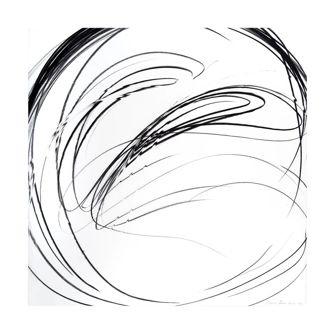 Jaanika Peerna "Maelstrom Series 77", Drawing: Pigment pencil on Mylar Edition: Unique, Unframed. The Maelstrom Series include the most iconic and known of Peernas works.Starting from the center on a tilted table, she extends her fingers toward ar