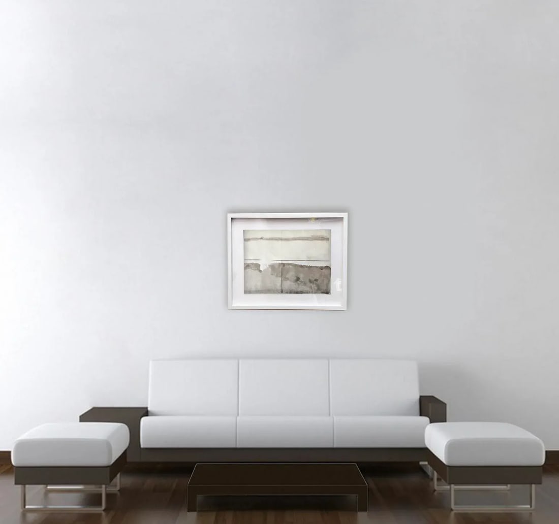 Largo.I Abstract Acrylic Painting on Japanese Paper, Framed - 5