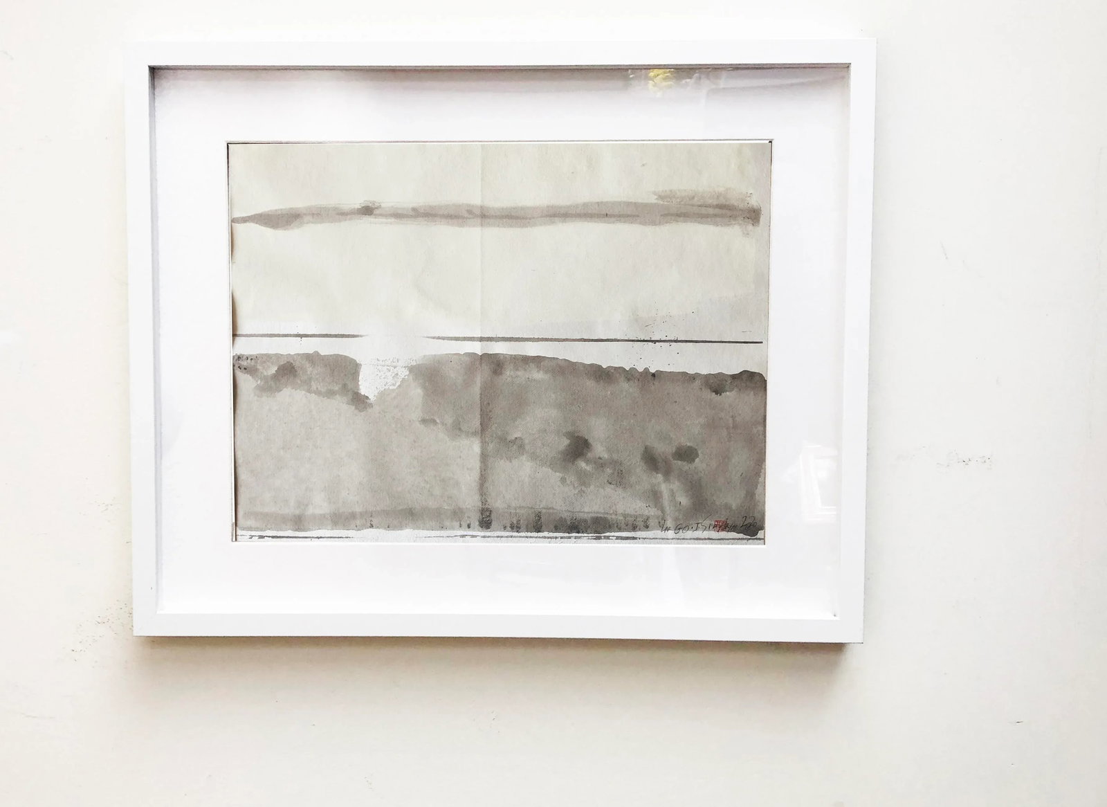 Largo.I Abstract Acrylic Painting on Japanese Paper, Framed - 6