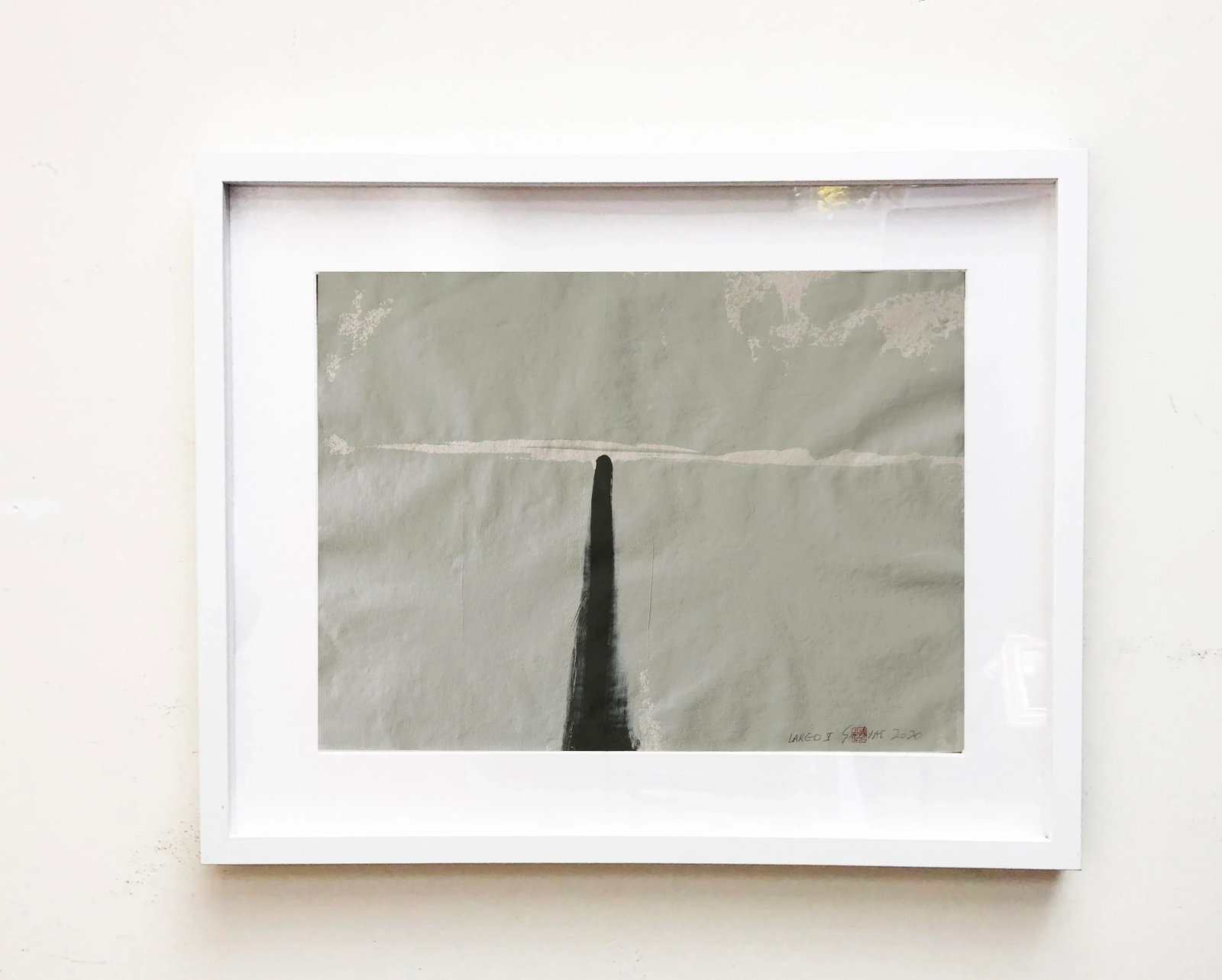 Largo.V Abstract Painting on Japanese Paper, Framed - 6