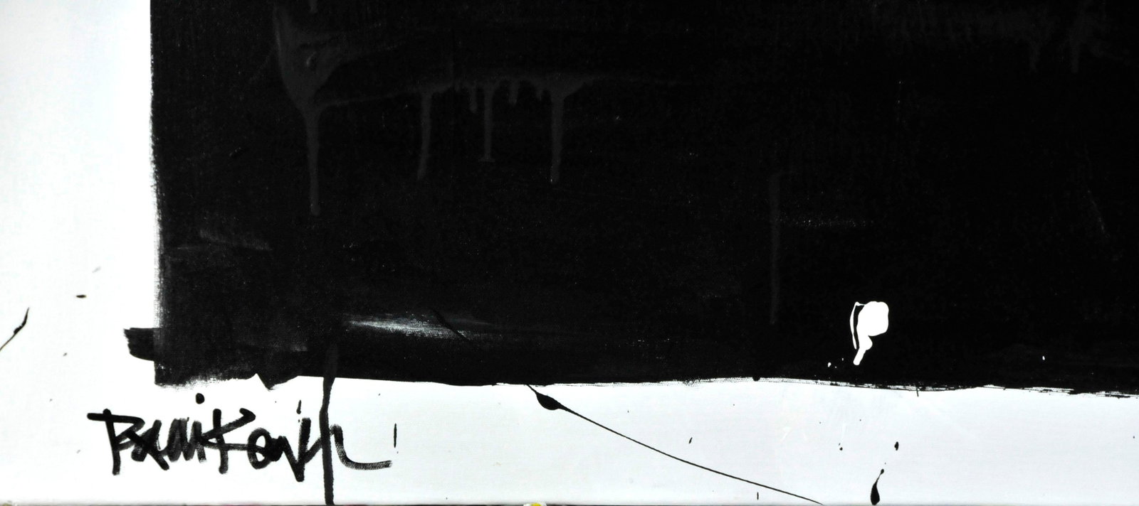 Robbie Kemper "Black Geometric" Large Abstract Expressionist Acrylic Painting - 6