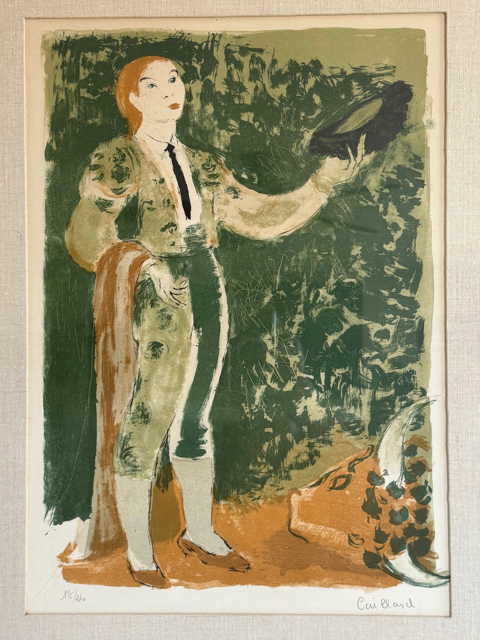 Matador by Christian Hughes Caillard Lithograph, 1950s - 9