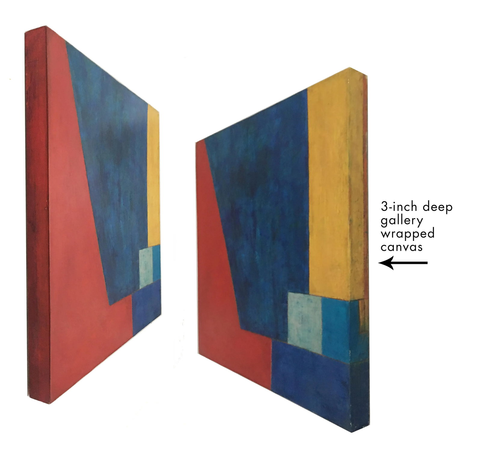 Abstract Geometric Oil Painting Primary Colors by Stephen Cimini - 2