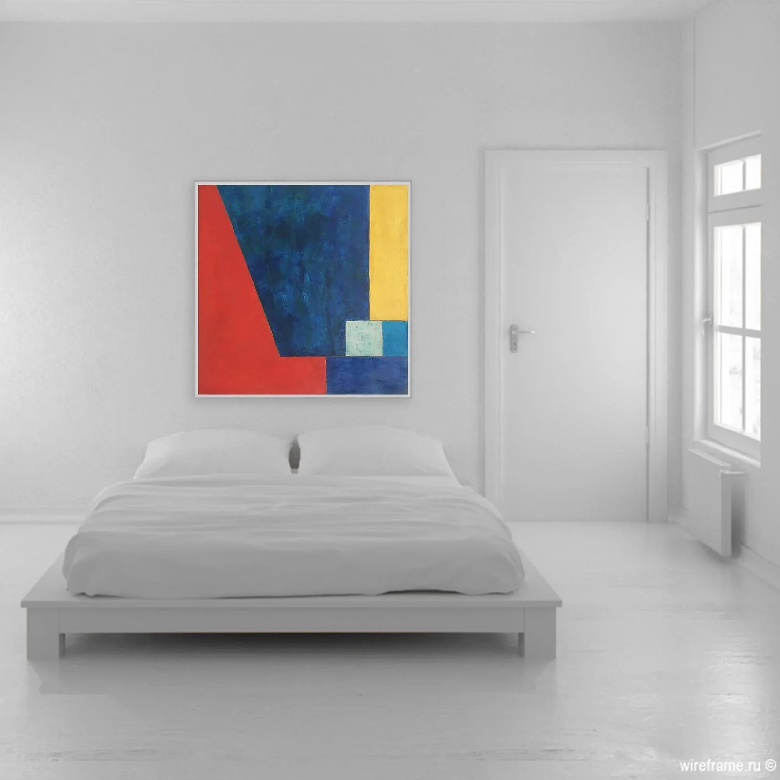 Abstract Geometric Oil Painting Primary Colors by Stephen Cimini - 6