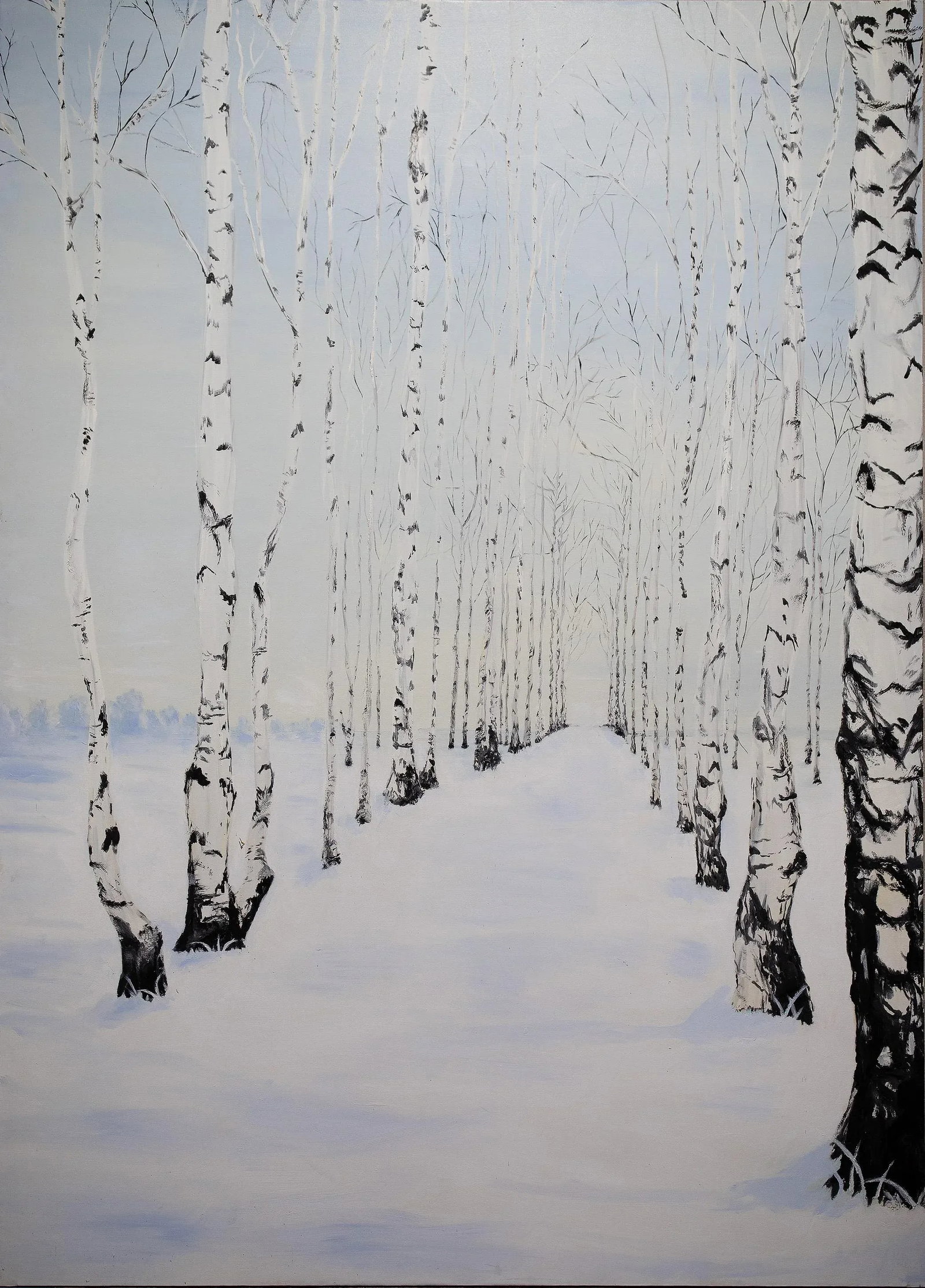 "Snowy Winter Birch" Original Oil Painting on Canvas: There is nothing more tranquil and peaceful than a walk in the snow and see an arch of Birch Trees. So quiet and majestic. Condition: Imperfections: No Imperfections Condition Notes: Perfect Condition