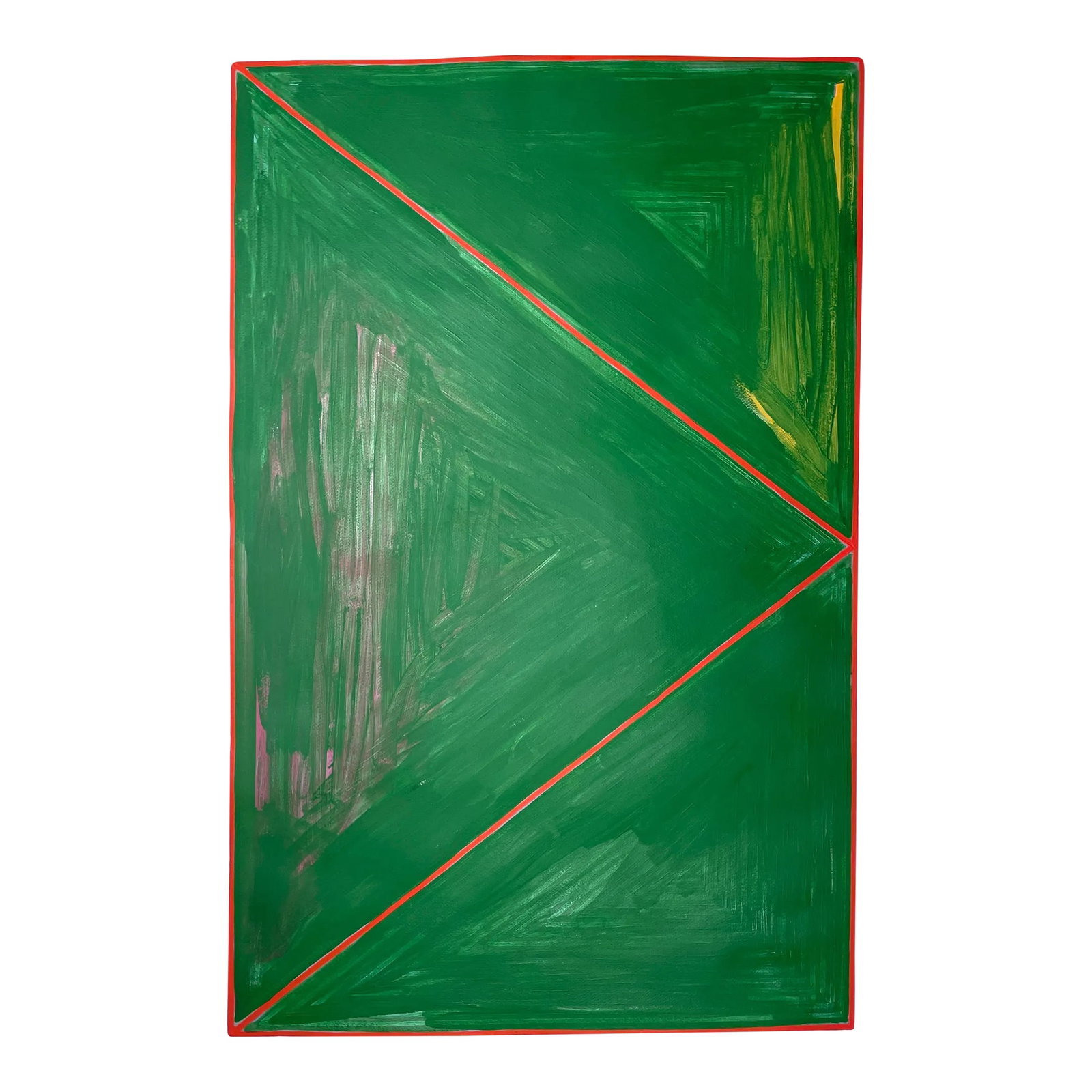 Red Triangle on Green
