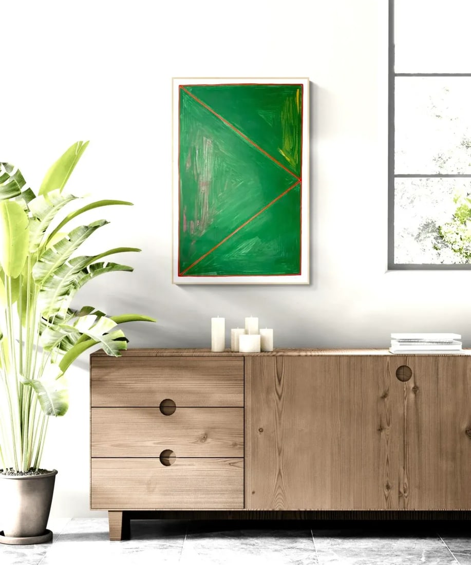Red Triangle on Green - 2