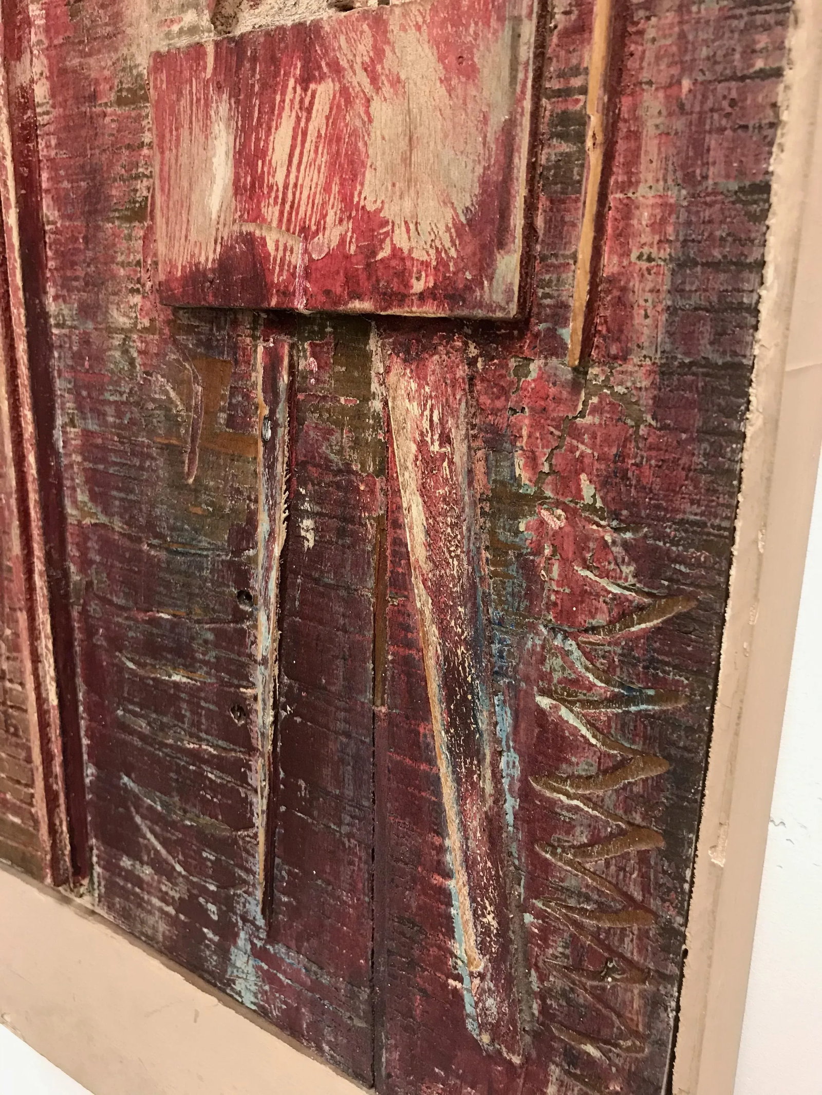1950s Brutalist Assemblage Figural Abstract Painting - 5