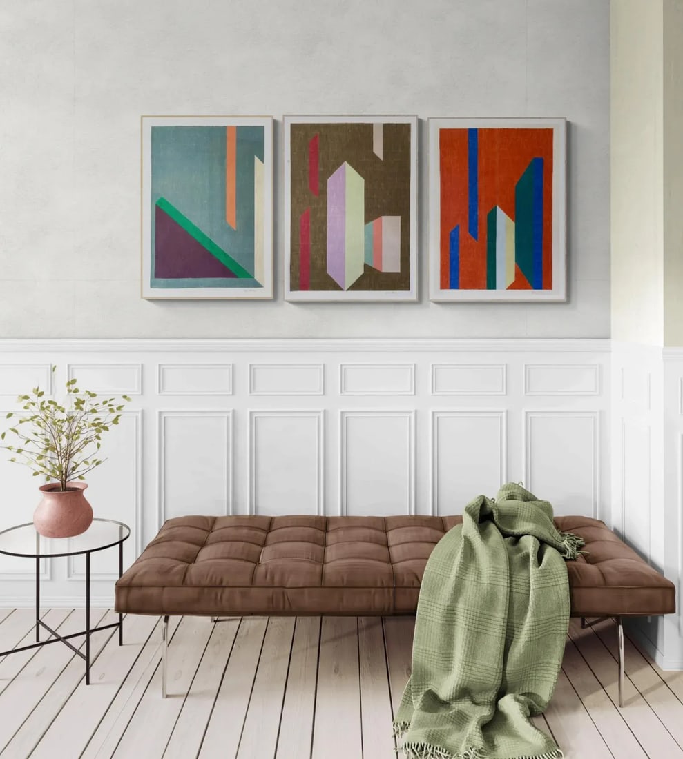 Geometric Color Pencil Drawing With Brown - 2