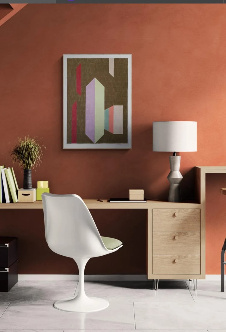Geometric Color Pencil Drawing With Brown - 4