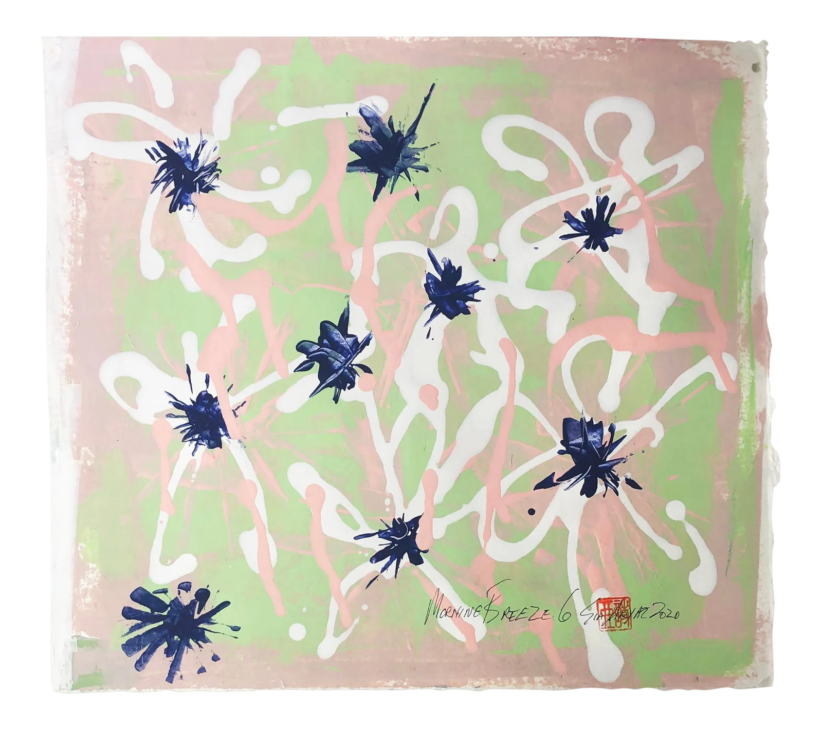 Morning Breeze 6 Painting: Botanical paintings alike capturing the allure of the subject through color, tone, and contrast and convey delicacy while keeping a distinctly contemporary feel. A great piece on its own or part of a 