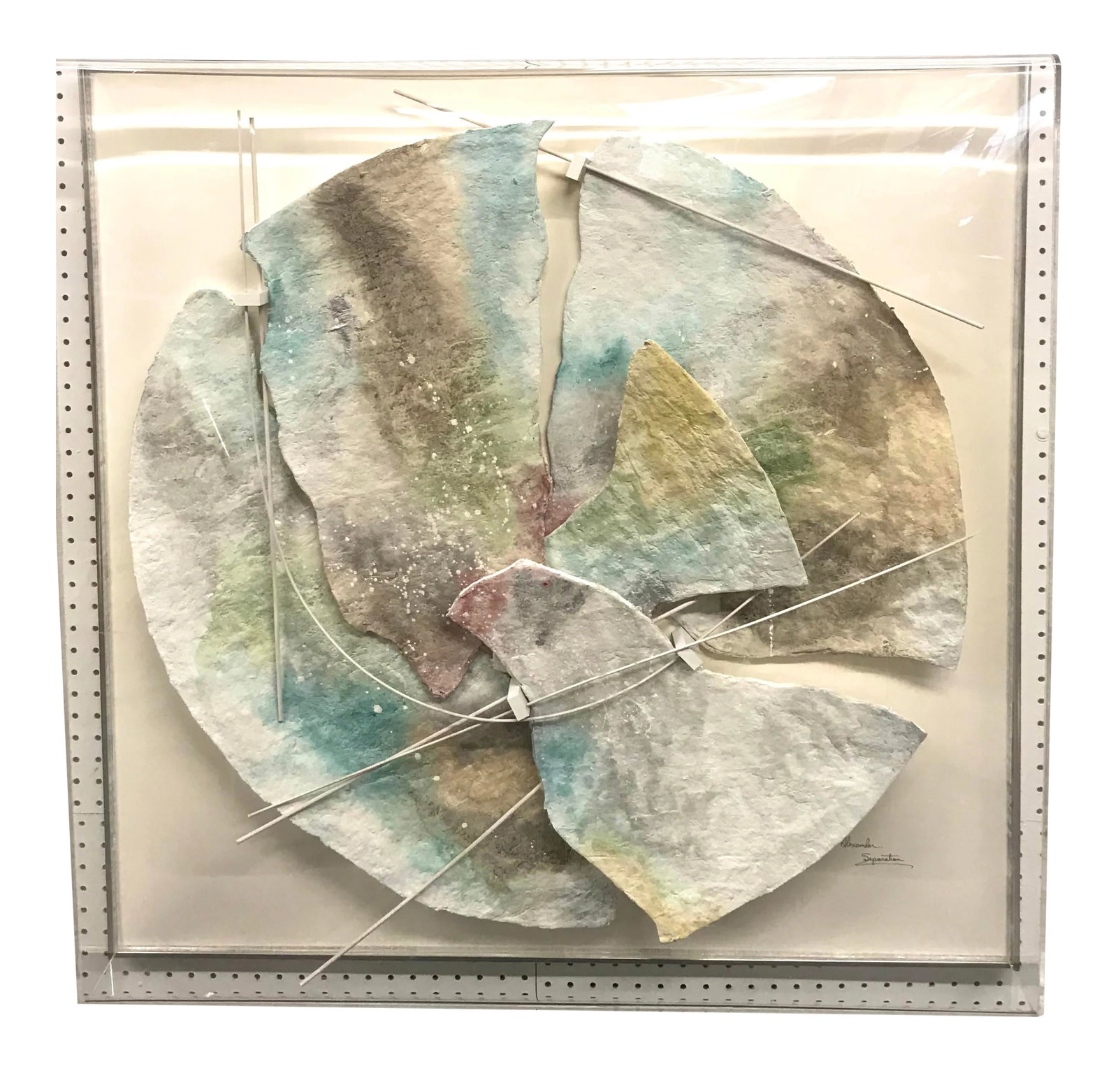 Watercolor Collage Construction in Lucite Shadowbox (1 of 8)