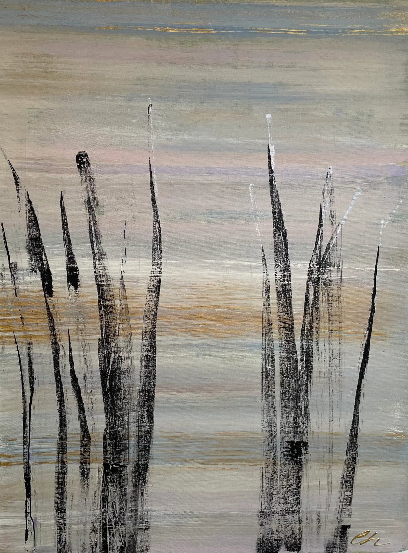 Sea Grass 2, Original Acrylic Painting by Cathe Hendrick: This acrylic painting on canvas is being published for the print and design market. It was created to express nature's beauty with design and abstraction. Condition: Imperfections: No Imperfections