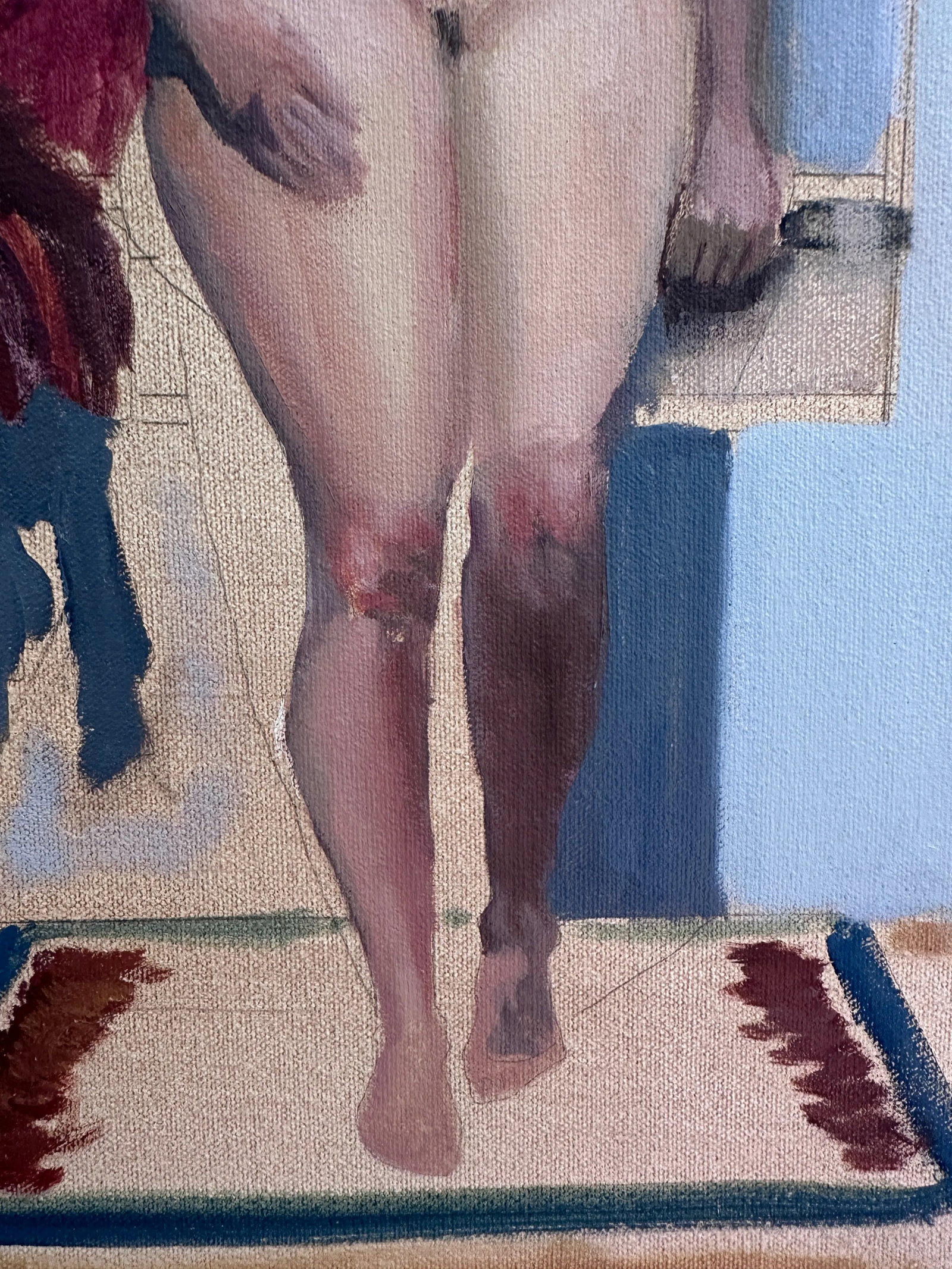 Vintage Nude Portrait Original Art Study - 6
