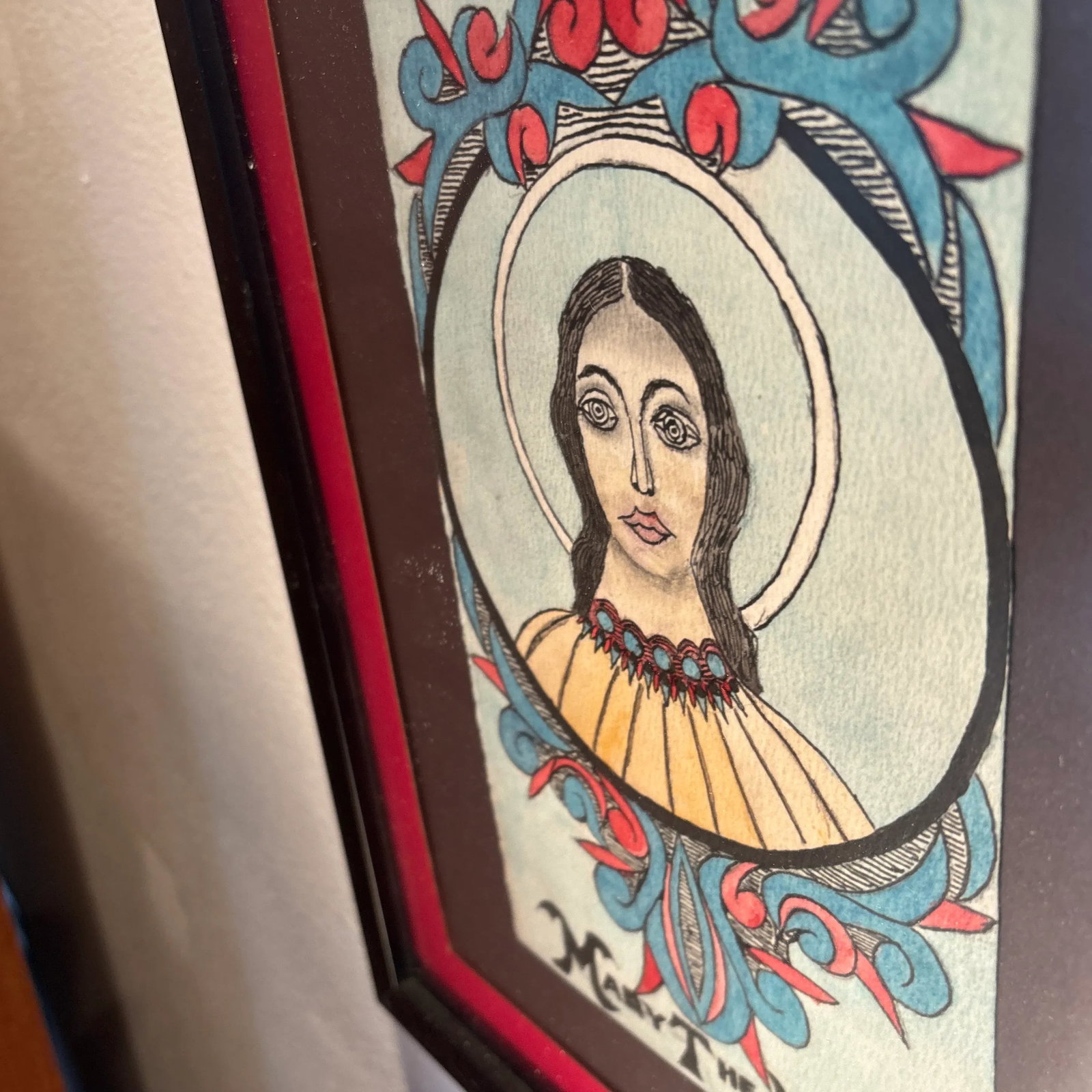 Vintage Framed Religious Outsider Art by Stephen J,M Palmer - 4