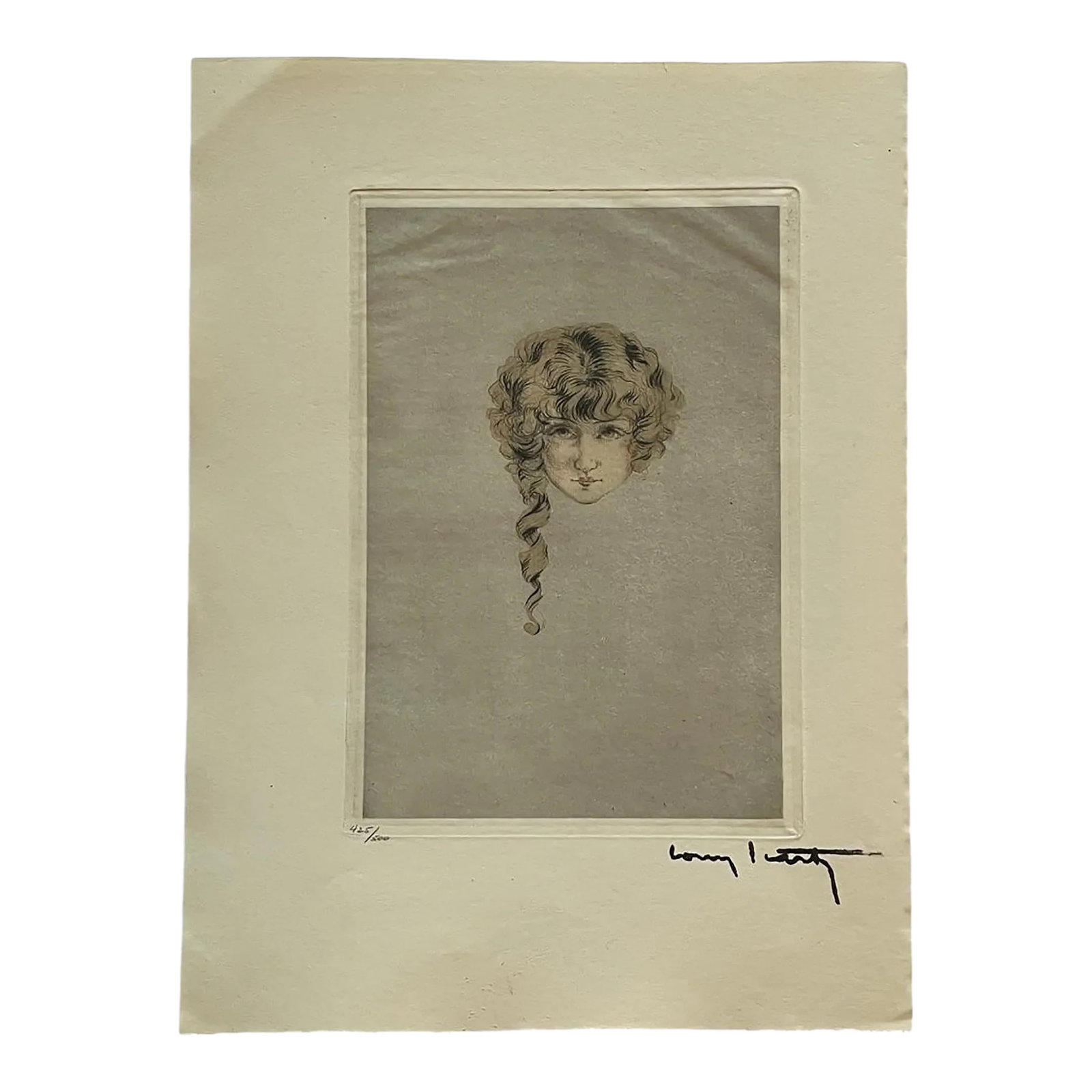 Louis Icart - Curly Locks From "L'ingenue Libertine": Artist: Louis Icart Title: Curly Locks from "L'ingenue Libertine" Year: 1926 Dimensions: 9.75in. by 12.75in. Edition: 144 From the rare limited edition of 500 Suite: L'ingenue Libertine Medium: Origin
