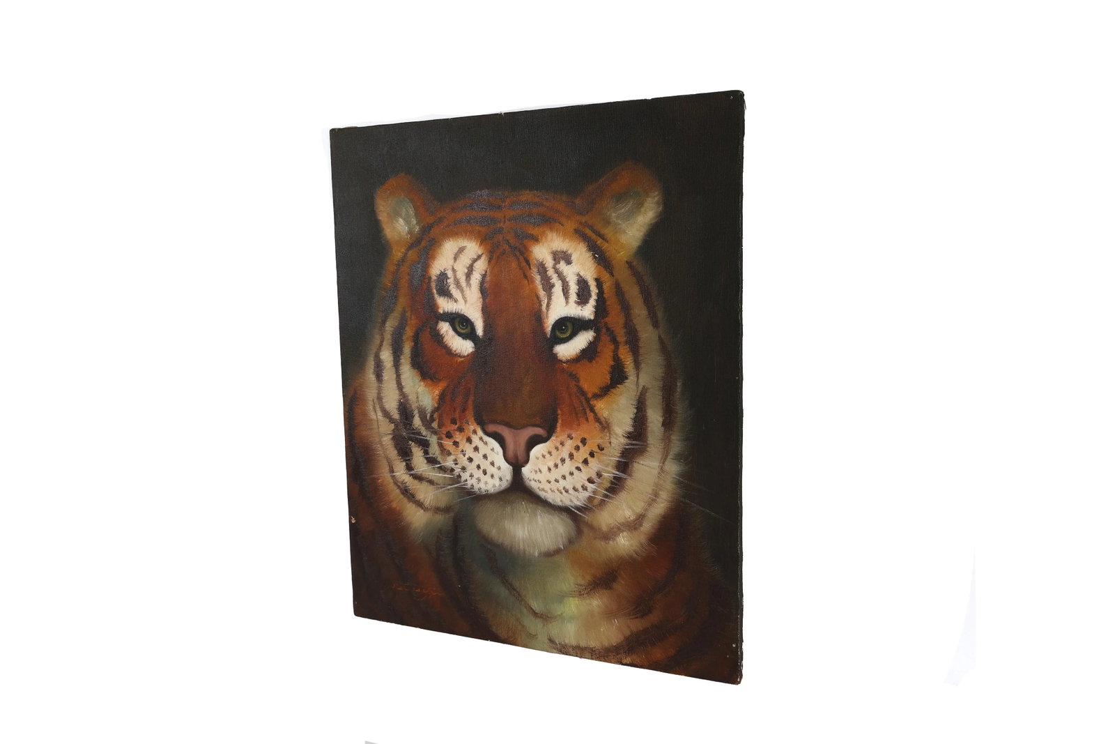Vintage Original Tiger Painting Oil on Canvas - 3