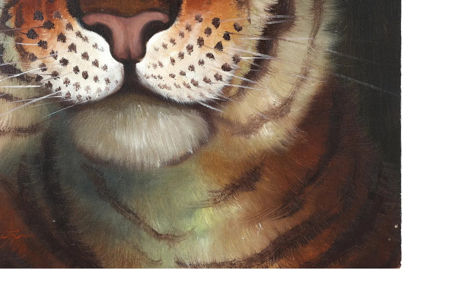 Vintage Original Tiger Painting Oil on Canvas - 6